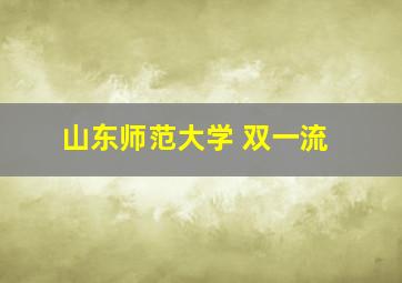 山东师范大学 双一流